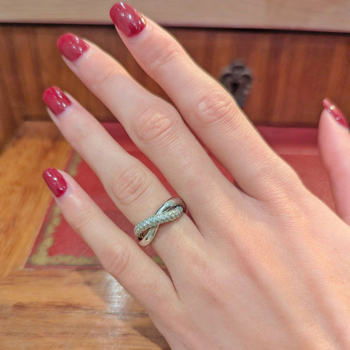 Bague 48 Bague Poiray « Tresse » en or blanc et diamants 58 Facettes 32675