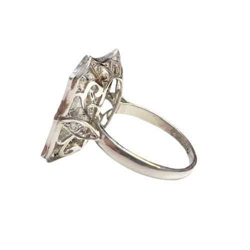 Bague Bague en platine de style Art Déco avec diamants 58 Facettes Q26B