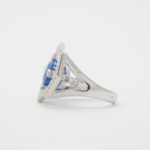 Bague 54 Bague saphir et diamants 58 Facettes