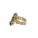 Bague 54 Bague en or jaune lapis lazuli, diamants et chrysoprases 58 Facettes CAE-RI-GRA-YGDLP