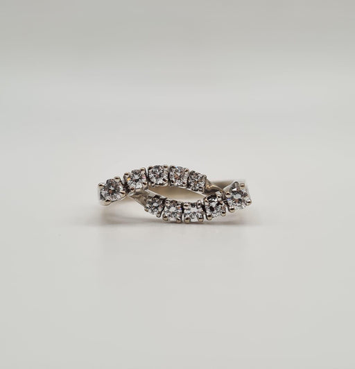 Ring 55.5 White gold ring set with natural diamonds 58 Facettes