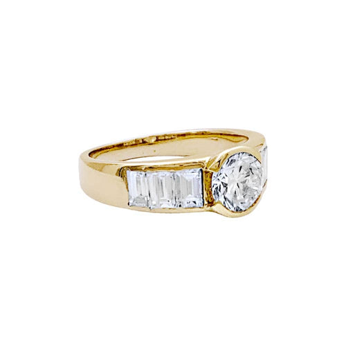 Bague 53 Bague or jaune et diamants. 58 Facettes 35187