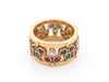 Bague 54 bague CARTIER riviere en or jaune sertie emeraudes rubis saphirs diamant 58 Facettes 264832