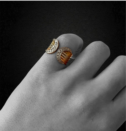Bague Fascia in Oro a Tre Colori, con Diamanti 58 Facettes