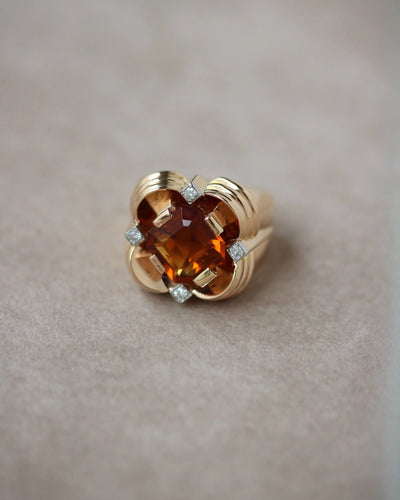 Bague 59 Bague Tank Citrine Orange Ou Rose 58 Facettes C1996