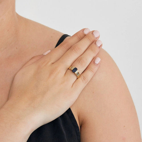 Bague 53 Bague or jaune saphir et diamants 58 Facettes 240402