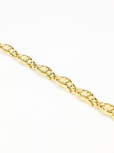 Bracelet Bracelet Art Nouveau or jaune maille feuille de lierre 58 Facettes 1133.2