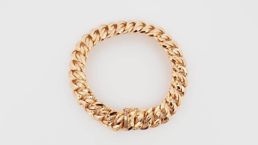 Bracelet vintage maille américaine en or rose