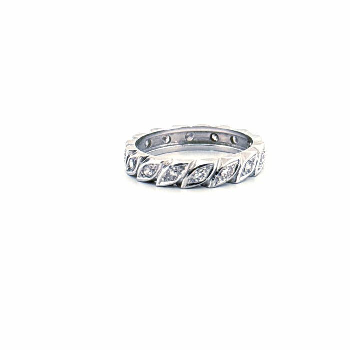 Bague 52 Alliance américaine or blanc, diamants 58 Facettes 88-GS36086-01