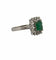 Bague 55 Bague ancienne or blanc émeraude diamants 58 Facettes