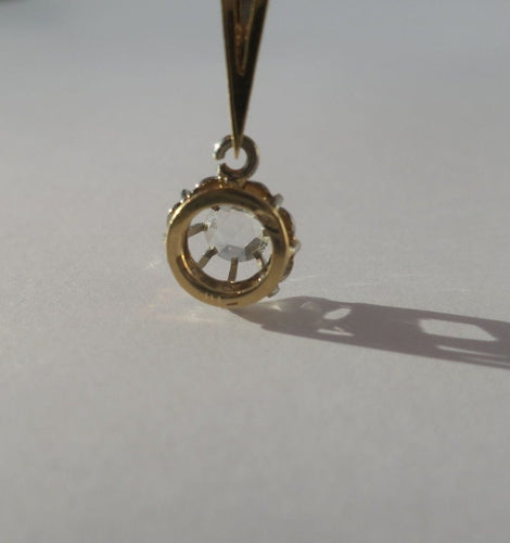 Pendentif Pendentif Art Déco flèche en or jaune et or blanc 18 carats et diamants 58 Facettes