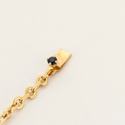 Bracelet Bracelet torsadé en or jaune saphir et diamants. 58 Facettes