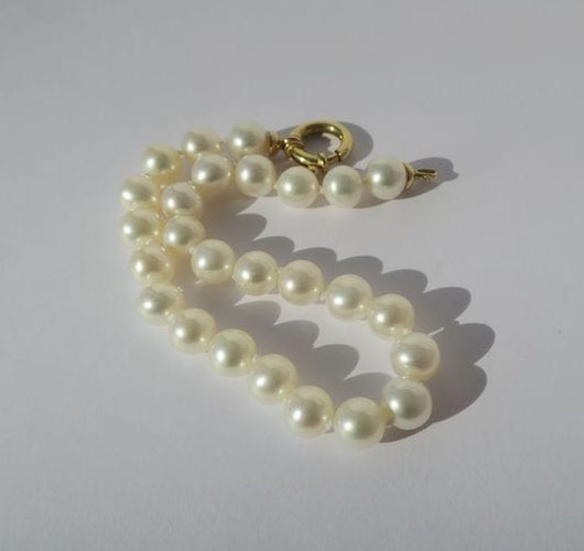 Bracelet Bracelet perles, fermoir anneau marin 58 Facettes