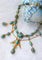 Collier Collier Ancien Néo-Égyptien Or Jaune et Turquoises 58 Facettes