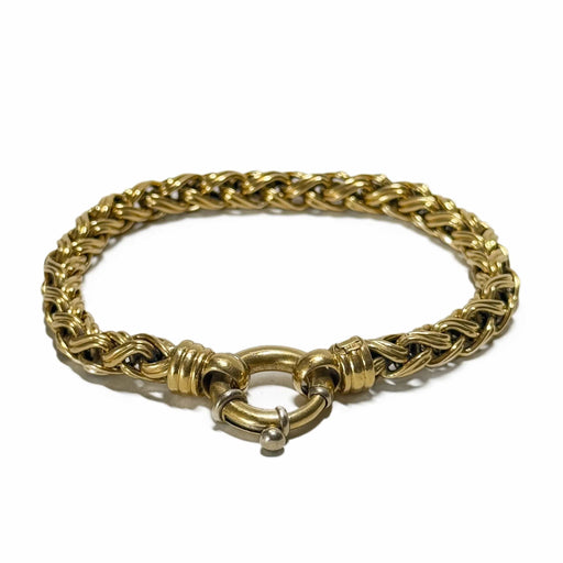 Bracelet Palm tree mesh bracelet in yellow gold 58 Facettes REF24012-176
