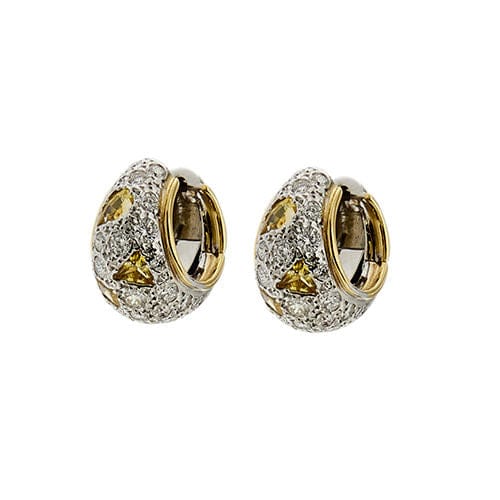 Boucles d'oreilles POMELLATO - Boucles d'oreilles en saphirs jaunes et diamants 58 Facettes 38310