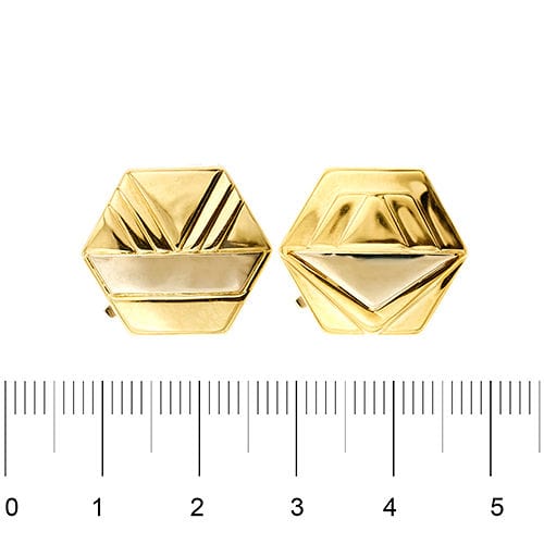 Boutons de manchette Deux boutons de manchette en or avec cache-bouton 58 Facettes 37572