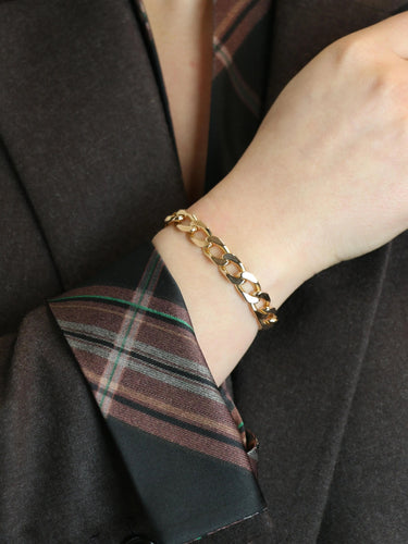 Bracelet Bracelet vintage maille gourmette plate or jaune 58 Facettes 1095.3