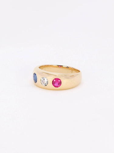 Bague 51 Bague jonc diamant saphir rubis 58 Facettes J136