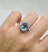 Bague 52 Bague or blanc sertie d'une aigue marine et diamants 58 Facettes