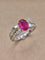 Bague 52 Bague fleur deux or avec rubis ovale et diamants 58 Facettes