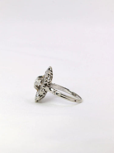 Bague 52.5 Bague marguerite Art Déco diamants 1,3 carats 58 Facettes J397