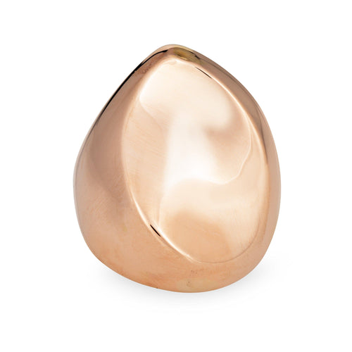 Bague 54 Bague sculpturale en or rose 14 carats à large bande, bijou de cocktail de qualité supérieure 58 Facettes G13907