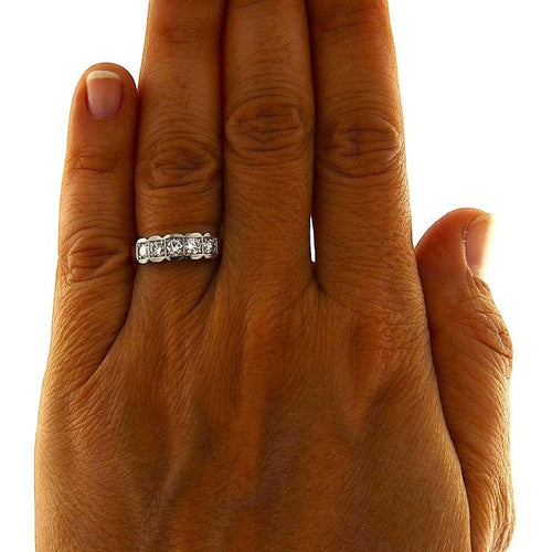 Bague 55 Bague en or jaune et blanc sertie de 5 diamants de 0,70 ct 58 Facettes G3839