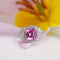Bague 52 Bague saphir rose coussin et diamants 58 Facettes 24-153