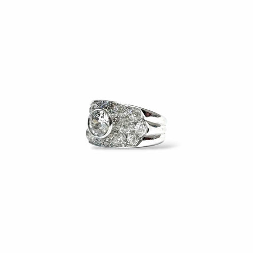 Bague 55 Bague bandeau or gris, diamants 58 Facettes REF2549-317