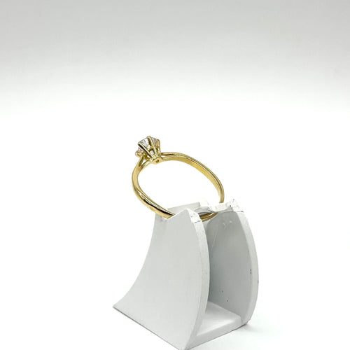 Solitaire or jaune et diamant