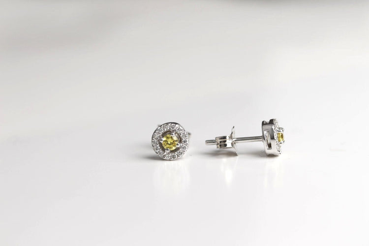 Boucles d'oreilles Boucles d'oreilles saphirs jaune diamants 58 Facettes
