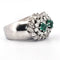 Bague 55 Bague vintage en or blanc avec émeraude et diamants 58 Facettes