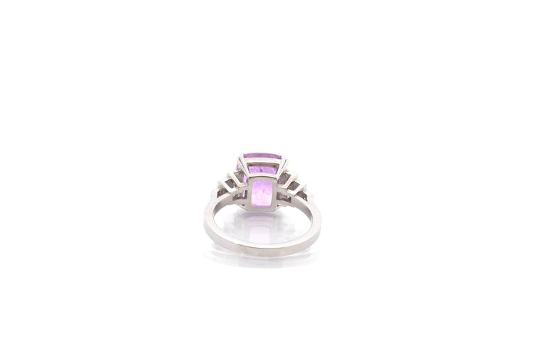 Bague 53 Bague saphir rose de 5,08cts et diamants 58 Facettes 26545-26651