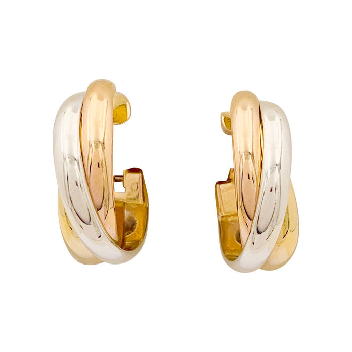 Boucles d'oreilles Cartier, "Trinity", trois ors.