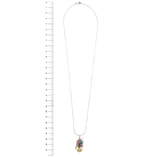 Collier Collier pendentif perle pierres de couleur et diamants 58 Facettes 30440