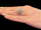 Bague cocktail vintage certifiée HRD or blanc et diamants