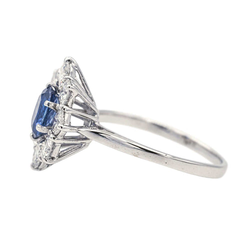 Bague 52 Bague Pompadour Or blanc Saphir, Diamant 58 Facettes 3884540CN