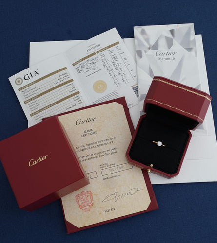 Bague 51 Bague Cartier Solitaire 1895 en or jaune, sertie d'un diamant rond de 0,60 carat (certifié CIA, pureté H/VS1). 58 Facettes