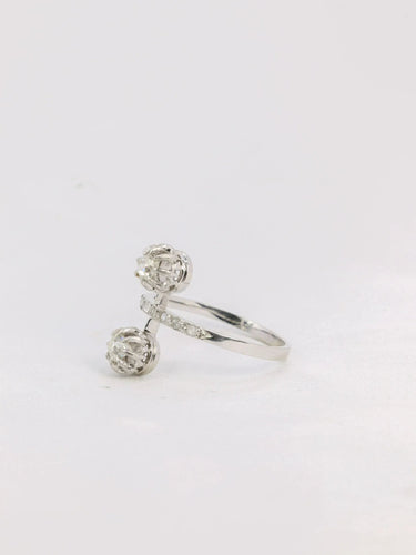 Bague 56 Bague toi et moi or blanc diamants taille ancienne 58 Facettes J190
