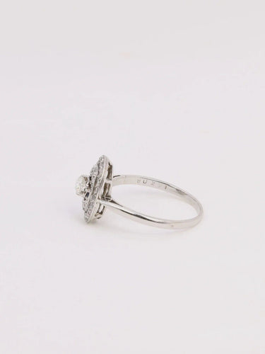 Bague 52 Bague vintage ovale or diamants 0,2 ct 58 Facettes J166