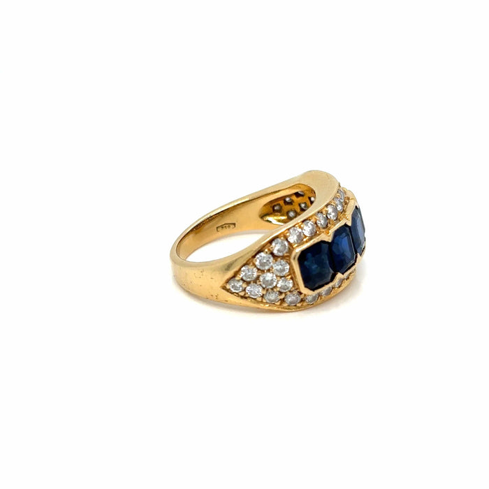 Bague 53 Illario - Natural Sapphire and Diamond Band Ring 58 Facettes