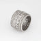 Bague Bague large en platine Art Déco vintage des années 1920 avec diamants, taille 5,25, bijoux d'éternité 58 Facettes G13595