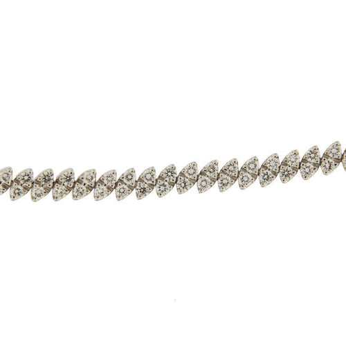 Bracelet Bracelet de tennis en or blanc serti de diamants taille brillant de 3,07 ct 58 Facettes G3845