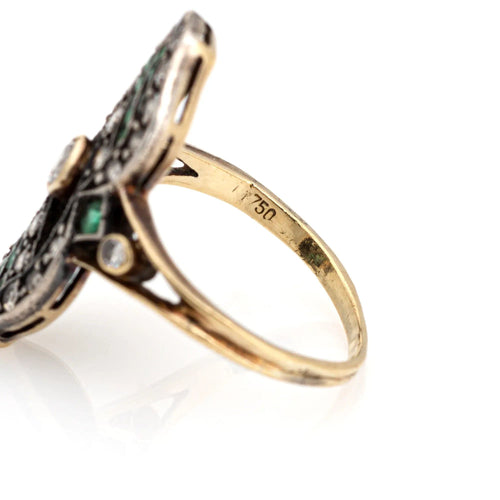 Bague Bague vintage diamants émeraudes 58 Facettes G13196