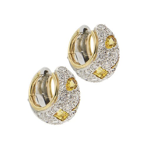Boucles d'oreilles POMELLATO - Boucles d'oreilles en saphirs jaunes et diamants 58 Facettes 38310