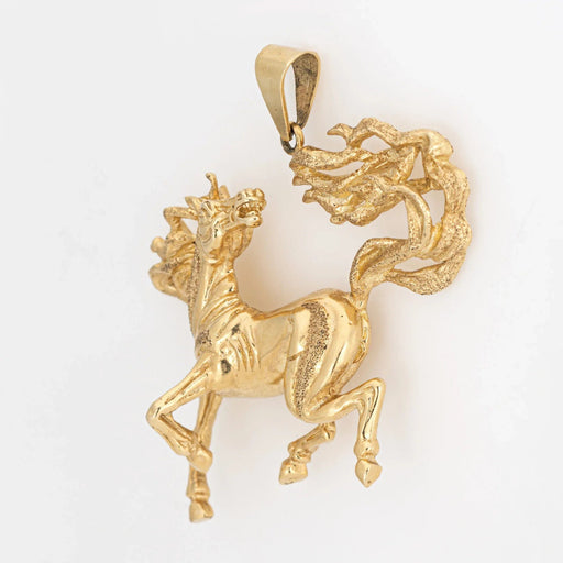 Vintage Wild Horse Pendant Yellow Gold 58 Facettes G13175