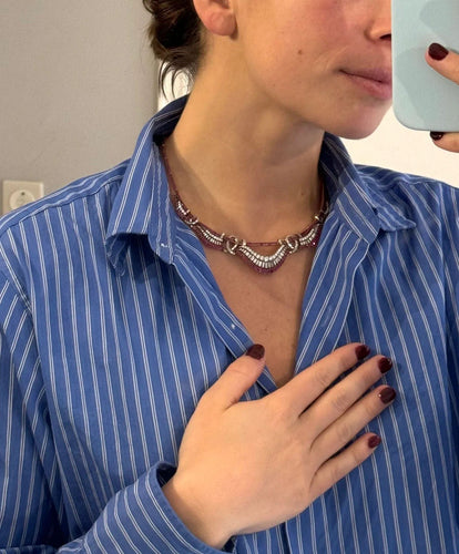 Boucles d'oreilles Ensemble diamant et rubis vers 1970 58 Facettes