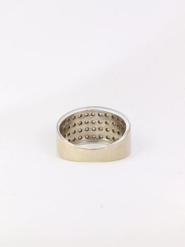 Bague Bague bandeau vintage en or blanc et diamants 58 Facettes J20