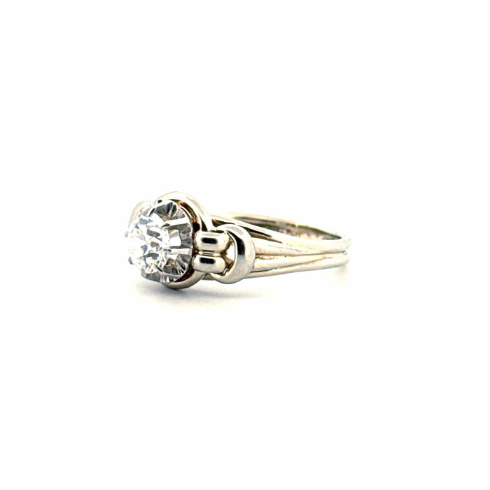 Bague 57 Solitaire or blanc diamant 58 Facettes 89-GS33898